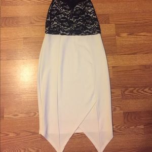 White and black dress